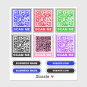 Maak moderne kleurrijke QR CODE - 6 Scannen Sticke Sticker (Vel)