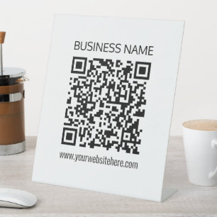 Maak onmiddellijk een zakelijke QR-code en bewerkb Reclamebord Met Voetstuk