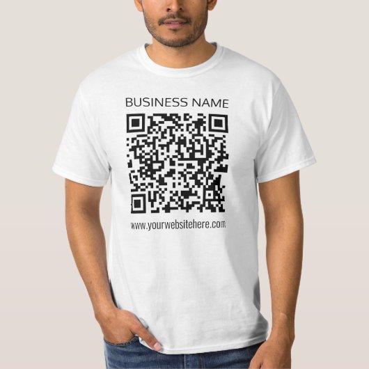 Maak onmiddellijk een zakelijke QR-code en bewerkb T-shirt (Voorkant)