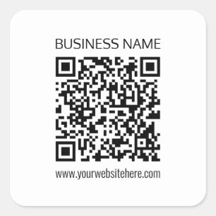 Maak onmiddellijk een zakelijke QR-code en bewerkb Vierkante Sticker