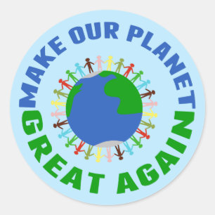Maak onze planeet weer geweldig ronde sticker