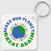 Maak onze planeet weer geweldig sleutelhanger (Achterkant)