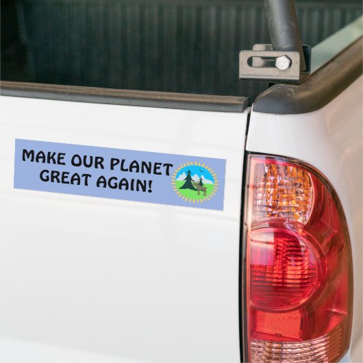 MAAK ONZE PLANEET WEER GROOT! BUMPERSTICKER (Op Truck)