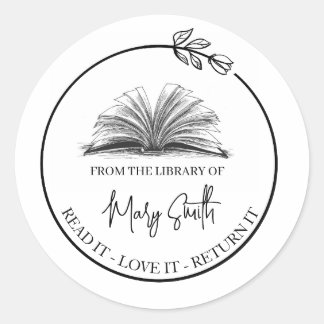 Maak op maat gemaakte boekstickers | Ex libris-lab Ronde Sticker