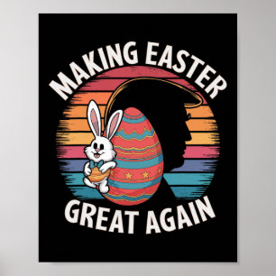 Maak Pasen Groot Again Funny Trump Konijn Lente H Poster