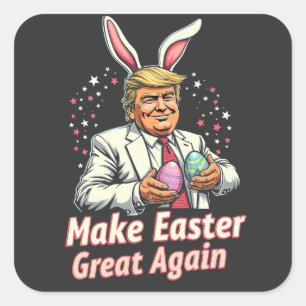 Maak Pasen weer geweldig Easter Trump Eggs Vierkante Sticker