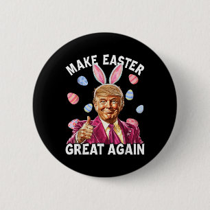 Maak Pasen weer geweldig Grappig Trump Bunny Sprin Ronde Button 5,7 Cm