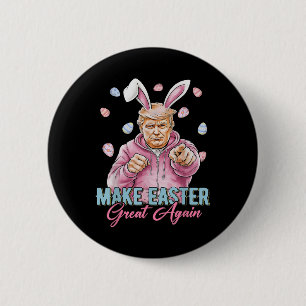 Maak Pasen weer geweldig Grappig Trump Bunny Sprin Ronde Button 5,7 Cm