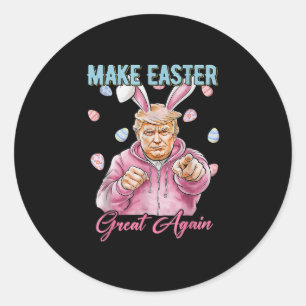 Maak Pasen weer geweldig Grappig Trump Bunny Sprin Ronde Sticker