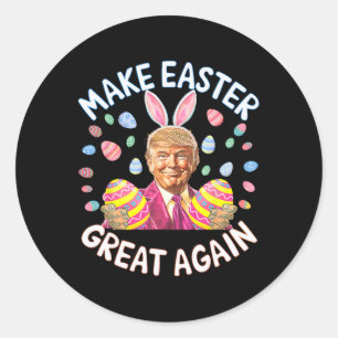 Maak Pasen weer geweldig Grappig Trump Bunny Sprin Ronde Sticker