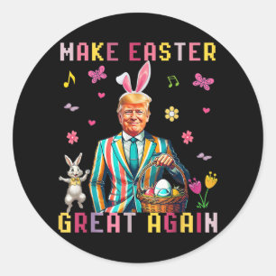 Maak Pasen weer geweldig Trump Funny Bunny Ronde Sticker