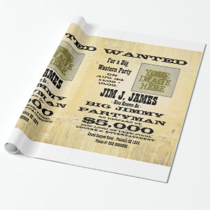 Maak personaliseerbaar Western Gezocht Poster Cadeaupapier