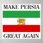 Maak Perzië weer geweldig - Shah van Iran vlag Poster (Voorkant)