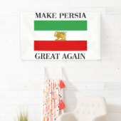 Maak Perzië weer geweldig - Shah van Iran vlag Spandoek (Insitu)