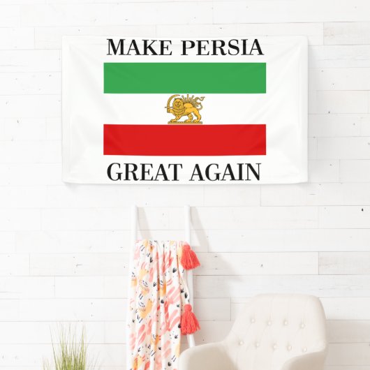 Maak Perzië weer geweldig - Shah van Iran vlag Spandoek (Insitu)