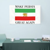 Maak Perzië weer geweldig - Shah van Iran vlag Spandoek (Beurs)