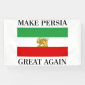 Maak Perzië weer geweldig - Shah van Iran vlag Spandoek (Horizontaal)