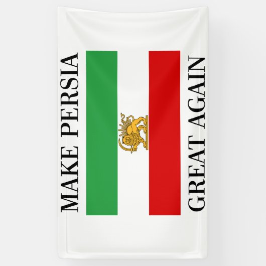Maak Perzië weer geweldig - Shah van Iran vlag Spandoek (Verticaal)