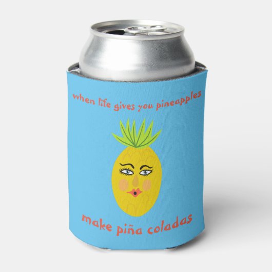 MAAK PINA COLADAS Whimsical Pineapple AAN HET AANP Blikjeskoeler (Blikje Voorkant)