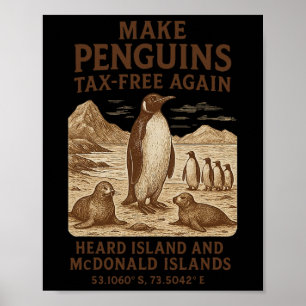Maak pinguïn opnieuw belastingvrij - weersta pingu poster