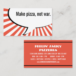 Maak pizza niet oorlog visitekaartje