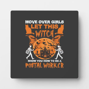 Maak plaats meisjes laat heks postbode Halloween_ Fotoplaat
