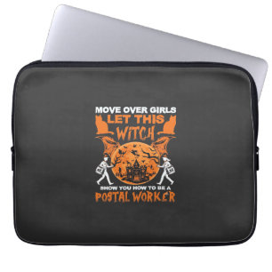 Maak plaats meisjes laat heks postbode Halloween_ Laptop Sleeve