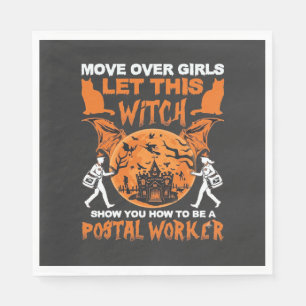 Maak plaats meisjes laat heks postbode Halloween_ Servet