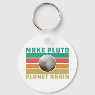 Maak Pluto Planet opnieuw Retro Space Astronomie Sleutelhanger