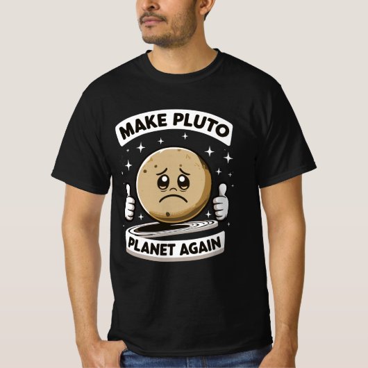 Maak Pluto Planet weer grappig T-shirt (Voorkant)