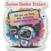 Maak pratende chatbot-memes cartoon sjablonen sticker (Voorkant)