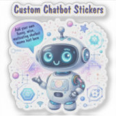 Maak pratende chatbot-memes cartoon-sjablonen sticker (Voorkant)