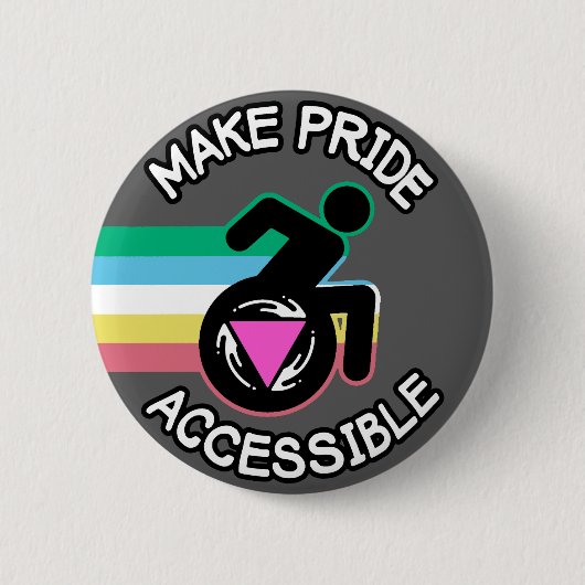 Maak Pride toegankelijk Queer LGBTQ uitgeschakeld  Ronde Button 5,7 Cm (Voorkant)