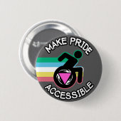 Maak Pride toegankelijk Queer LGBTQ uitgeschakeld  Ronde Button 5,7 Cm (Voorkant /achterkant)