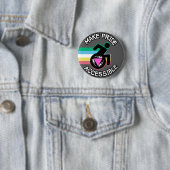 Maak Pride toegankelijk Queer LGBTQ uitgeschakeld  Ronde Button 5,7 Cm (In situ)