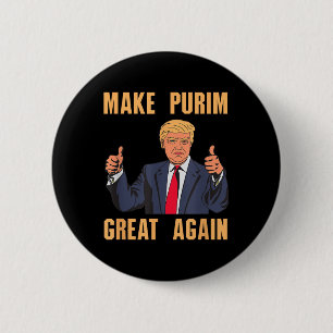 Maak Purim weer geweldig grappig Trump-kostuum Heb Ronde Button 5,7 Cm