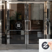 Maak QR-code & aanpasbare tekst | Zwart Raamsticker (Kantoordeur)