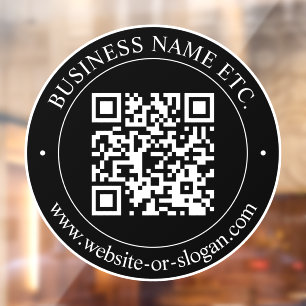 Maak QR-code & aanpasbare tekst   Zwart Raamsticker