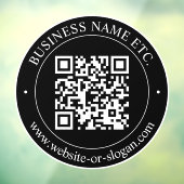 Maak QR-code & aanpasbare tekst | Zwart Raamsticker (Vel 3)