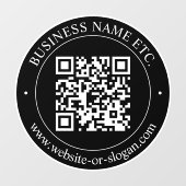 Maak QR-code & aanpasbare tekst | Zwart Raamsticker (Vel)