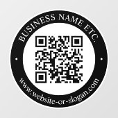 Maak QR-code & aanpasbare tekst | Zwart & Wit Raamsticker (Vel)