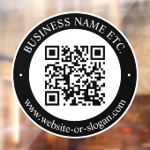 Maak QR-code en aanpasbare tekst | Zwart en wit Raamsticker (Vel 2)