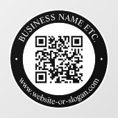 Maak QR-code en aanpasbare tekst | Zwart & Wit Raamsticker (Vel)