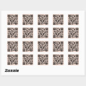 Maak Roze Gouden Aangepaste QR-code Websiteadres Vierkante Sticker (Vel)