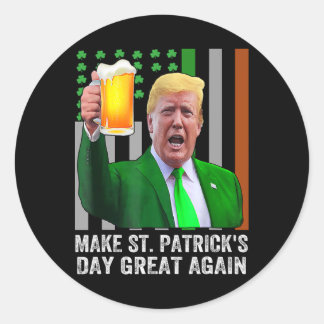 Maak Saint Patrick's Day weer geweldig Vlag grappi Ronde Sticker