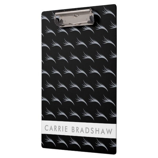 Maak Silver Glitter-ogen zwart Persoonlijke naam Klembord (Links)