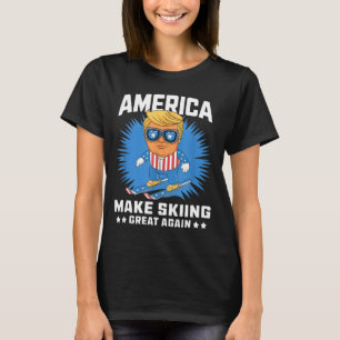 Maak skiën weer geweldig - grappige Donald Trump s T-shirt