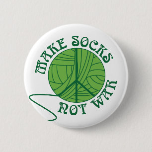 Maak sokken geen oorlogsbreidesign ronde button 5,7 cm