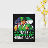 Maak St. Patrick Day weer geweldig Trump Drankbije Kaart (Gele Bloem)