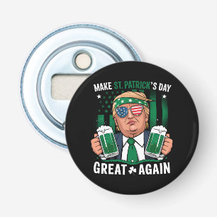 Maak St. Patrick's Day Groot Again Iers Trump Button Flesopener